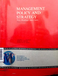 Image of Management Policy And Strategy : Text, Readings, And Cases 3rd Ed