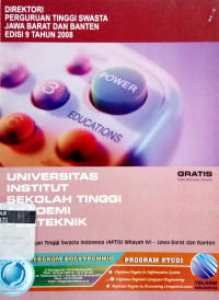 Image of Direktori Perguruan Tinggi Swasta Jawa Barat Dan Banten Edisi 9 Tahun 2008 : Universitas Institut Sekolah Tinggi Akademik Politeknik